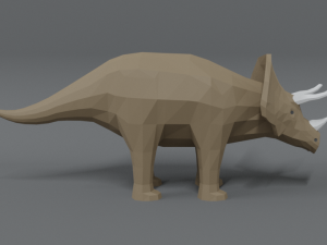 low poly cartoon triceratops dinosaur Modelo 3D