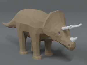 low poly cartoon triceratops dinosaur Modelo 3D