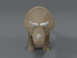 low poly cartoon triceratops dinosaur Modelo 3D