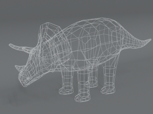 low poly cartoon triceratops dinosaur Modelo 3D