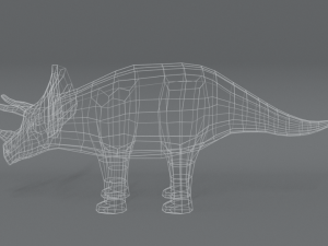 low poly cartoon triceratops dinosaur Modelo 3D