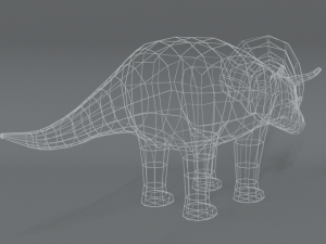 low poly cartoon triceratops dinosaur Modelo 3D