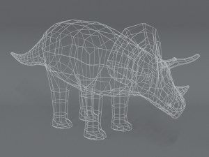 low poly cartoon triceratops dinosaur Modelo 3D
