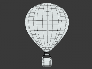 low poly cartoon hot air balloon 3D Модель