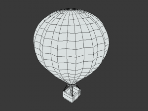 low poly cartoon hot air balloon 3D Модель