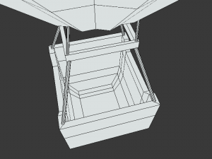 low poly cartoon hot air balloon 3D Модель