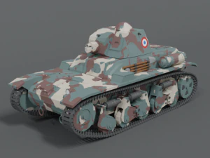 Serbatoio renault r35 a basso poli cartoon Modello 3D