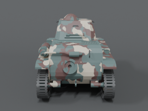 low poly cartoon renault r35 tank Model 3D