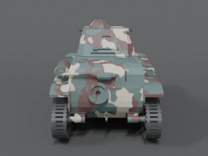 low poly cartoon renault r35 tank 3D Model