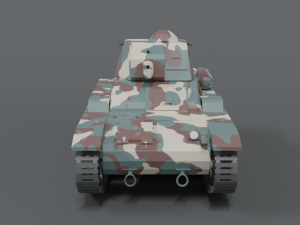 low poly cartoon renault r35 tank Model 3D