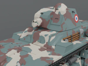 low poly cartoon renault r35 tank 3D Model