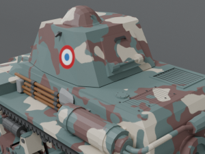 low poly cartoon renault r35 tank Model 3D