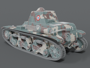 low poly cartoon renault r35 tank Model 3D