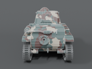 low poly cartoon renault r35 tank Model 3D