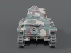 low poly cartoon renault r35 tank 3D Model