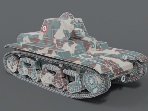 low poly cartoon renault r35 tank Model 3D