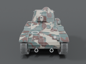low poly cartoon renault r35 tank Model 3D