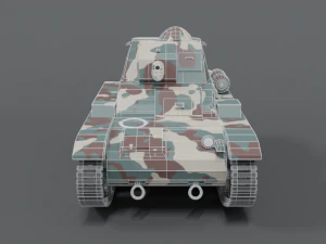 low poly cartoon renault r35 tank 3D Model