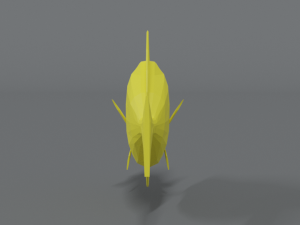 low poly cartoon yellow tang fish Modèle 3D
