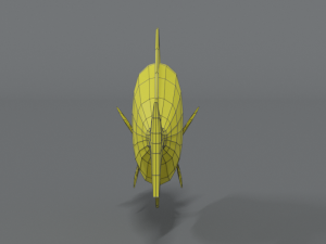 low poly cartoon yellow tang fish Modèle 3D