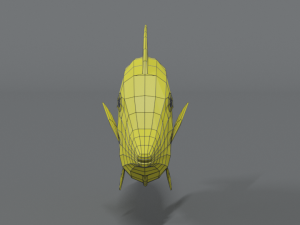 low poly cartoon yellow tang fish Modèle 3D