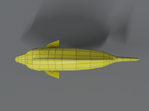low poly cartoon yellow tang fish Modèle 3D