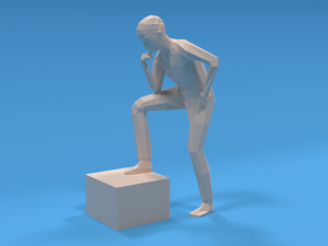 low poly kid thinking 3D Модель