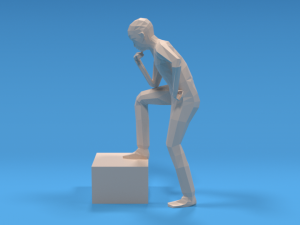 low poly kid thinking 3D Model