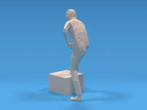 low poly kid thinking 3D Model