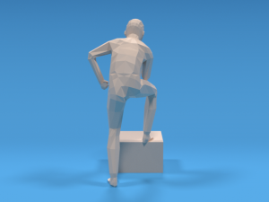 low poly kid thinking 3D Model