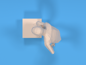 low poly kid thinking 3D Model