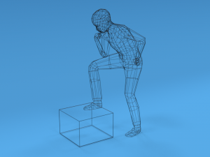low poly kid thinking 3D Model