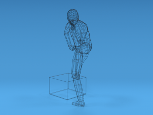 low poly kid thinking 3D Model