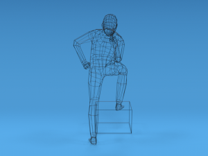 low poly kid thinking 3D Model