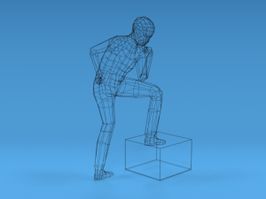 low poly kid thinking 3D Model