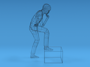 low poly kid thinking 3D Model