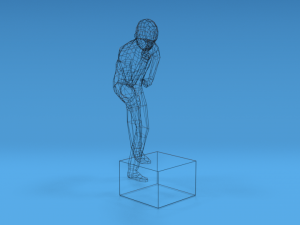 low poly kid thinking 3D Model