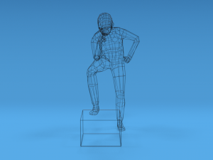 low poly kid thinking 3D Model