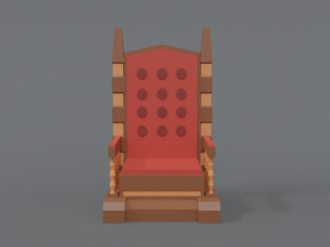 low poly cartoon throne 3Dモデル