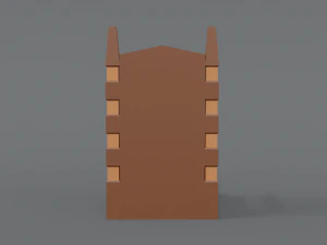 trono de desenho animado de baixo poli Modelo 3D