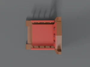 trono de desenho animado de baixo poli Modelo 3D