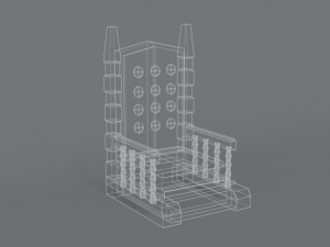 low poly cartoon throne 3Dモデル