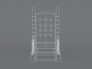 trono de desenho animado de baixo poli Modelo 3D