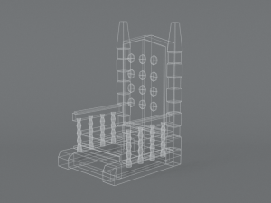 low poly cartoon throne 3Dモデル