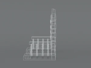 trono de desenho animado de baixo poli Modelo 3D