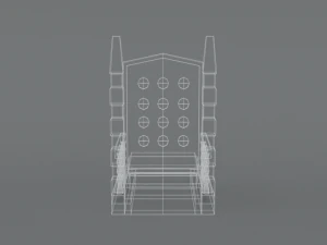 trono de desenho animado de baixo poli Modelo 3D
