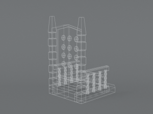 low poly cartoon throne 3Dモデル