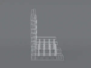 trono de desenho animado de baixo poli Modelo 3D