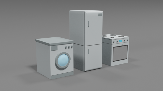 low poly cartoon household electronic devices Modèle 3D .c4d .max .obj .3ds .fbx .stl .blend 