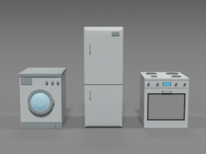 low poly cartoon household electronic devices Modèle 3D